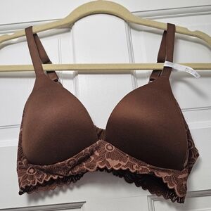 NWT Aerie Brown Real Sunnie Wireless Lightly Padded Bra In SZ 32B